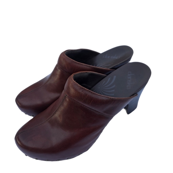 Dansko Rae Brown Leather Studded Heel Clog Mules - Size 41 - Picture 6 of 16